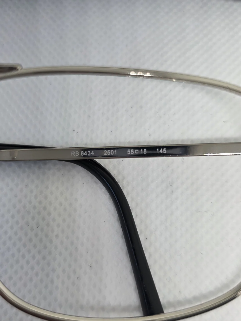 Ray-Ban RB 6434 Silver Metal Aviator Glasses Frames with Black Temples - Picture 4 of 7
